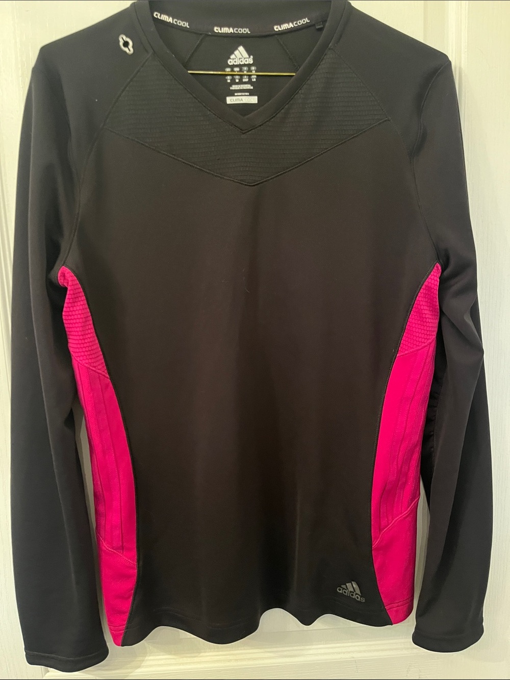 adidas Supernova Climacool Long Sleeve Running Top with Bright Pink Side Panels